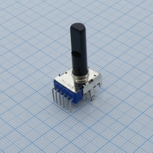 RK12L123000E, Dual-unit, Vertical, Flat shift 30mm, With detent, 50K, 1B, For tone