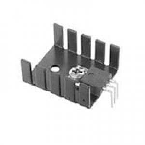 530613B00000G, Радиаторы Channel Style Stamped Heatsink for TO-220, Wide Mounting Surface, Horizontal/Vertical Mounting, 16.7 n Thermal Resistance, Black Anodized, 12.19x10.16mm