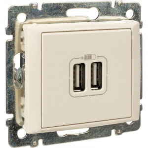 VALENA Розетка двойная USB слоновая кость 774170