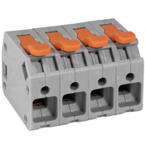 PCT-114, Клеммник быстрозажимной 4-х контактный сечение 0.5-6 кв.мм