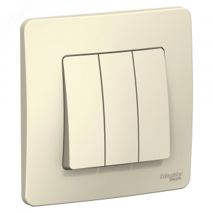 BLANCA скрытой установки трехклавишный выключатель (cх.05), 10A, 250B, молочный BLNVS100502
