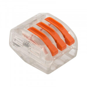 Клемма строительно-монтажная СМК 222-413 3-проводная 0.08-2.5/4кв.мм прозрачная 07-5253-1