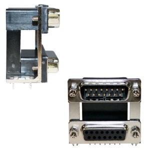 179-025-413R571, Сдвоенные соединители D-Sub  25P Male/Female .900" Spacing