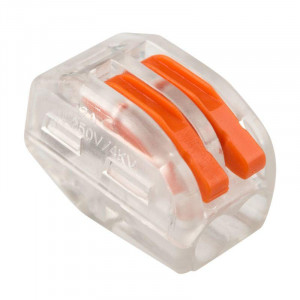 Клемма строительно-монтажная СМК 222-412 2-проводная 0.08-2.5/4кв.мм прозрачная 07-5252-1