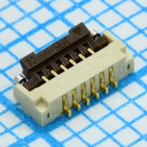 FH33-6S-0.5SH(10), Соединитель FFC/FPC 6 контактов 5 мм угловой для поверхностного монтажа