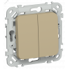 Изображение товара FLITE Выключатель 2-клавишный проходной 10А ВС62-1-0-ФлХ хаки IEK FI-V22-0-10-1-K59