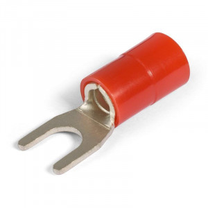 Наконечник кабельный вилочный изолированный НВИн 10-5 серия ПРОФИ, Наконечник кабельный вилочный изолированный с нейлоновой манжетой, сечение 10мм2 под М5