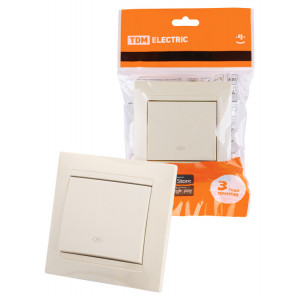 Перекрестный выключатель 1-кл. 10А сл. кость "Лама" SQ1815-0136