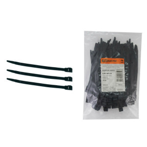 Кабельный хомут с горизонтальным замком (не разъемный) КСГ 9х260 черный (100 шт) SQ0524-0002