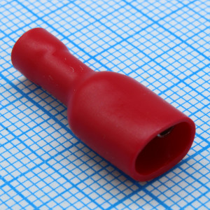 FDFD-1.25-250 RED, Клемма ножевая авто(м) 6.3мм.пров.0,5-1,5мм. полн .изолированная red