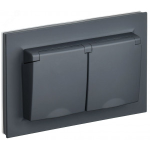 BRITE Роз. 2-я с кр. 16А в сб IP44 РСбш12-3-44-БрГ граф. BR-R26-16-44-K53-F