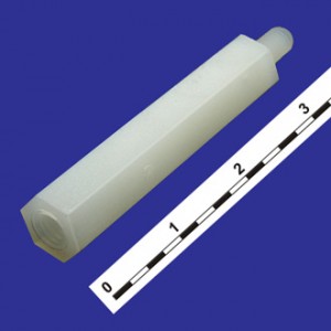 HTS-330, Стойка нейлоновая для печатной платы, шестигранная, М3, 30мм, отверстие-винт