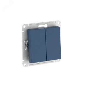 ATLASDESIGN 2-клавишный ВЫКЛЮЧАТЕЛЬ, сх.5, 10АХ, быстрозажимные клеммы, АКВАМАРИН ATN001151S