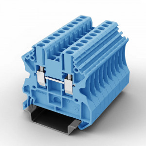 Проходная клемма UUT-2.5-BE, Проходная клемма, тип фиксации провода: винтовой, номинальное сечение: 2,5 мм кв., 24A, 1000V, ширина: 5,2 мм, цвет: синий, тип монтажа: DIN35