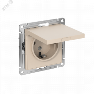 Розетка AtlasDesign 16А IP20 с заземл. защ. шторки с крышкой механизм песочн. SE ATN001246