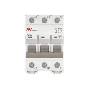 mcb6-DC-3-16C-av Выключатель автоматический AV-6 DC 3P 16A (C) 6kA EKF AVERES(кр.1шт)