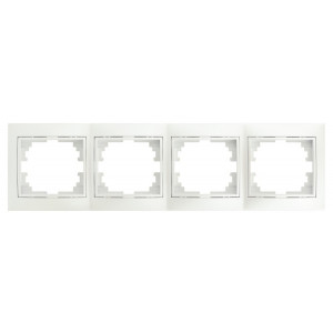 Рамка для розеток и выключателей Plano 1-504-06 на 4 поста горизонтальная, СУ, перламутр Б0053991