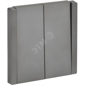 FORTE&PIANO Выключатель 2-клавишный 10А FP505 сталь IEK FP-V20-0-10-1-K46