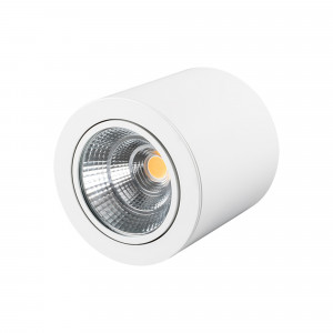 Светильник SP-FOCUS-R140-30W Day White 021428, Накладной светильник 30Вт, белый корпус цилиндр. Цвет ДНЕВНОЙ БЕЛЫЙ 4000K, св.поток 2400-2700лм, CRI(Ra)>80, наклоняемая ось, угол 24°. Размер Ф140x140 мм. Питание AC 180-240V, 30Вт, встроенный драйвер (DC 700mA 26-43V).