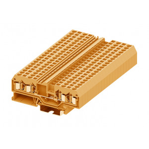 Проходная клемма 204932, Проходная клемма, 4 точки подключения, тип фиксации провода: пружинный, номинальное сечение: 4 мм кв., 32A, 800V, ширина: 6 мм, цвет: оранжевый, тип монтажа: DIN35