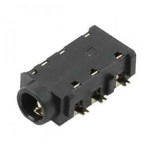SJ-43615TS-SMT-TR, Телефонные разъемы audio jack, 3.5 mm, rt, 4 conductor, mid mount SMT, 1 switch, T&R package