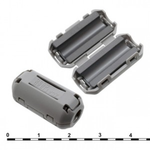 ZCAT1325-0530A (GREY), EMI фильтр, полукруглый феррит, внутр.5мм, корпус на защелке, 12,8*25*11,2мм, импеданс 50 Ом при 100 МГц