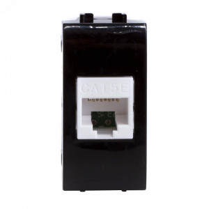 Розетка компьютерная 1-м СП 1мод. Brava RJ45 кат.5E черн. 77654N