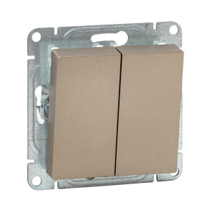 Механизм выключателя, двухклавишный, шампань Эпика EKF UP1-SWC-20