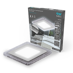 Светильник Bubbles Квадр. 6+3W, LED 4000K, 540лм,143x143мм, 110 1/40 BL323