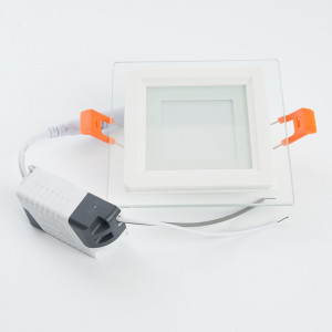 Светильник светодиодный ДВО-6w 4000K 480Лм квадратный со стеклом белый 27853