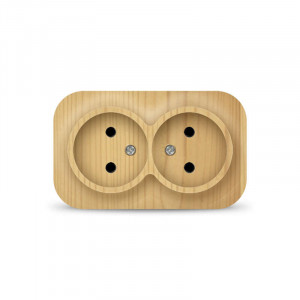 Розетка 2-м ОП 10А IP20 без заземл. сосна 1438