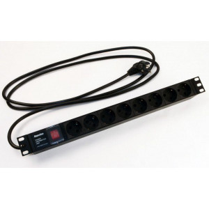 Блок розеток SHE19-8SH-S-2.5EU горизонт. 8 розеток Schuko выкл. 16А шнур 2.5м 397034