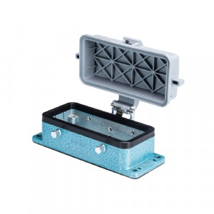 Открытое основание разъема EX EX GUT GE16 09IA Z, Основание разъема на панель, открытое, типоразмер 16B, взрывозащита, с уплотнителем, без защелок (упоры для двух защелок), с пластиковой защитной крышкой, материал корпуса: цинковый сплав