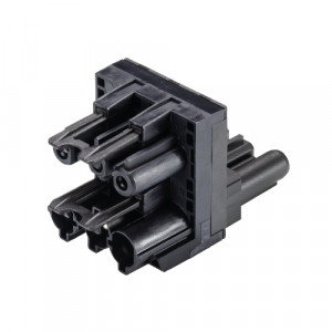 Распределительное устройство GST18I3V 2P1H V SW, Распределительное устройство, 1 вход / 2 выхода, тип: h, 3 полюса, серия gesis GST18i3, номинальное напряжение: 250V, номинальный ток: 20А, цвет: черный