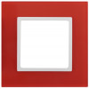 14-5101-23 Рамка на 1 пост, стекло, Elegance, красный+бел (10/50/1500) Б0034478