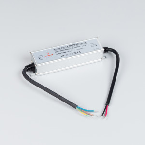 Блок питания ARPV-24100-A1 (24V, 4.16A, 100W) 033093, Источник напряжения с гальванической развязкой для светодиодных изделий. Входное напряжение 200-240 VAC. Выходные параметры: 24 В, 4.16 А, 100 Вт. Встроенный PFC >0.5. Герметичный алюминиевый корпус IP 67. Рабочая температура -40…+70C?. Габаритные размеры