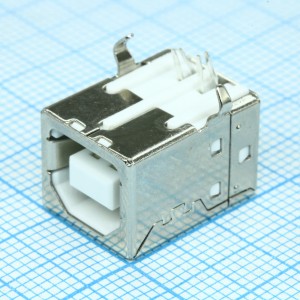 DS1099-WN0-FE, Разъем USB тип B розетка на плату белая,  угловая