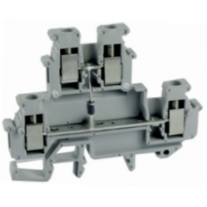 Этажная клемма UKJ-2.5M/2-2D, Этажная клемма, 2 этажа, тип фиксации провода: винтовой, номинальное сечение: 2,5 мм кв., 24A, 500V, ширина: 5,2 мм, цвет: серый, тип монтажа: DIN35