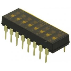 1-1825002-4, Переключатель DIP 8 групп 0.1А 24В шаг 2.5мм монтаж в отверстие