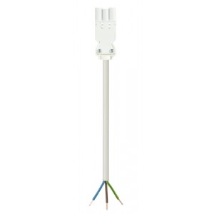GESIS GST18I3K1-S 25 10WS, Кабельная сборка, оконеченная вилочным разъемом GST18i3, и свободным концом, 3 полюса, длина кабеля: 1 метр, сечение жил кабеля: 3х2,5 мм.кв., номинальное напряжение: 250V, номинальный ток: 20А, цвет разъема: белый, цвет кабеля: белый