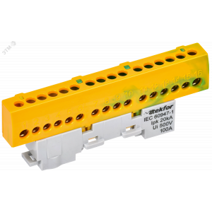 TEKFOR Шина PE земля изолированная на универсальном держателе 6х9-16-ЖЗ IEK TF-NN10-16-KL-K52