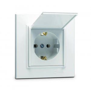 Розетка с/з и крышкой (Керамика) СП Karea 16А IP20 бел. 56001009