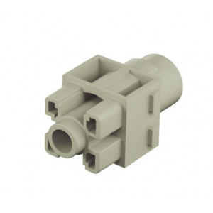 Розеточная контактная вставка HMPE200-001-FC-1, Розеточная контактная вставка, обжимная фиксация, 1 полюс + PE, типоразмер модульный, 1000V, 200A, (обжимные контакты поставляются отдельно)