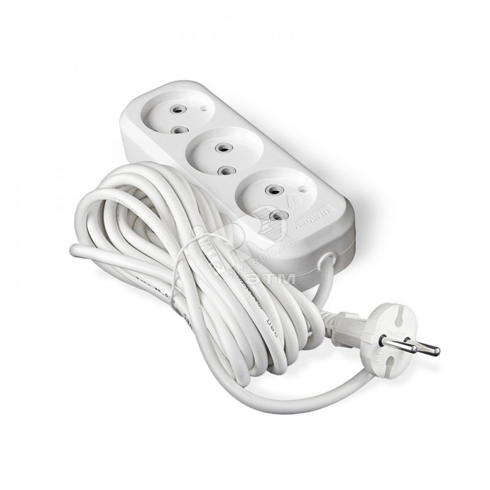 Изображение товара Удлинитель бытовой 3х7м ПВС 2х0.75 УНИВЕРСАЛ 639М-07