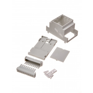 D3M-RU, Корпус на 3 модуля для установки на DIN-рейку, размеры: 90,2х57,5х53,5 мм, мат.: ABS-UL-94V0, цвет: светло-серый RAL7035. Под клеммные блоки шаг 5.08мм. Аналог корпуса Gainta D3MG