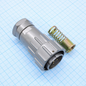 FQ24-10TJ-10, Кабельная вилка, 10 контактов, пружиный хвостовик под кабель 10мм