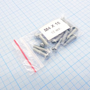Винт М4.0х16 (15шт.) цилиндр (шлиц), Винт М4.0х16 (15шт.) цил.(шлиц)