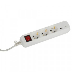 Удлинитель 3х5м с заземл. 10А 1xUSBA+1xUSBC с выкл. UB-3es-5m-USB Б0052899