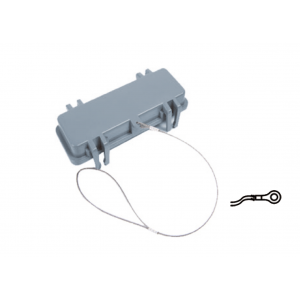 Защитная крышка H24B-PC-4S-MT, Защитная крышка, типоразмер 24B, без уплотнителя, без защелок (упоры для двух защелок), с удерживающей стропой от утери с кольцевым наконечником, материал корпуса: пластик