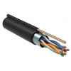 Витая пара F/UTP кат.5е 4 пары 24AWG LDPE с мет тросом 12мм черный 305м LC3-C5E04-359